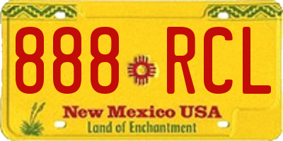 NM license plate 888RCL