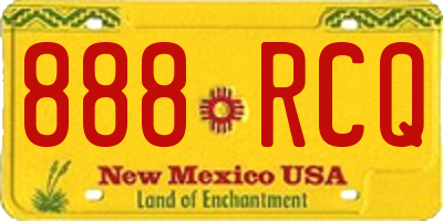 NM license plate 888RCQ
