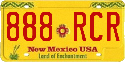 NM license plate 888RCR