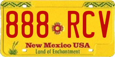 NM license plate 888RCV