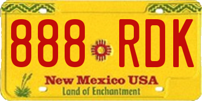 NM license plate 888RDK