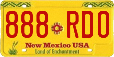 NM license plate 888RDO