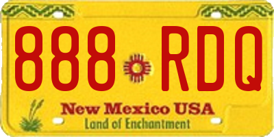 NM license plate 888RDQ