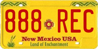 NM license plate 888REC