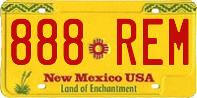 NM license plate 888REM