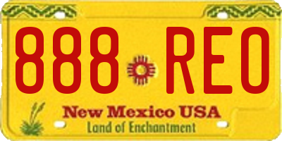 NM license plate 888REO