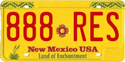 NM license plate 888RES