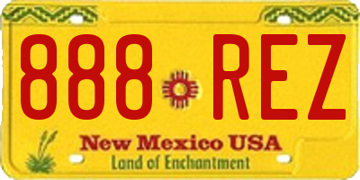 NM license plate 888REZ
