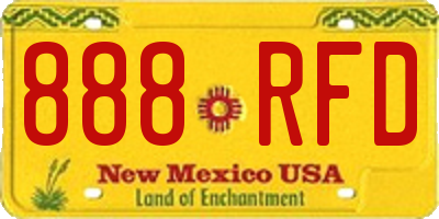 NM license plate 888RFD