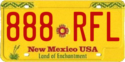 NM license plate 888RFL