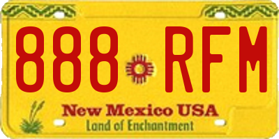 NM license plate 888RFM