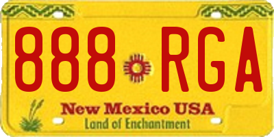NM license plate 888RGA