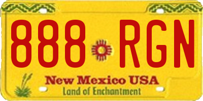 NM license plate 888RGN