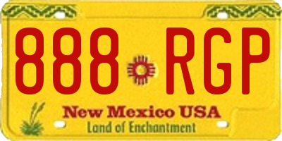 NM license plate 888RGP