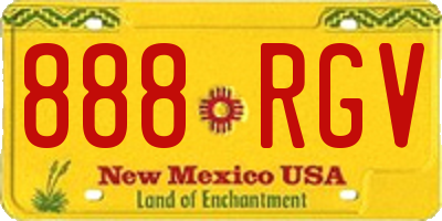 NM license plate 888RGV