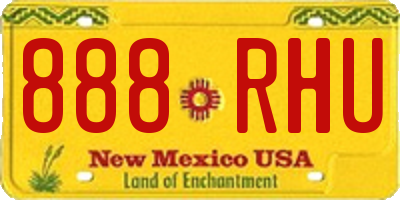 NM license plate 888RHU
