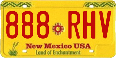 NM license plate 888RHV