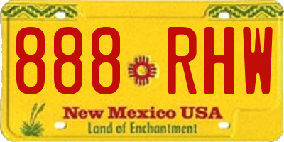 NM license plate 888RHW