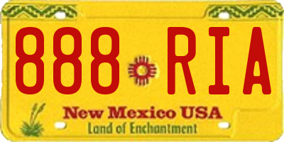 NM license plate 888RIA