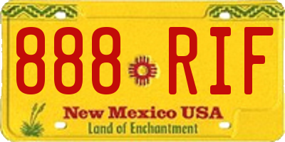 NM license plate 888RIF