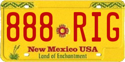 NM license plate 888RIG