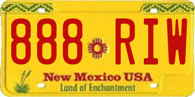 NM license plate 888RIW