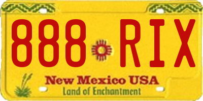 NM license plate 888RIX