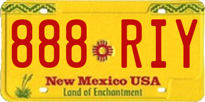 NM license plate 888RIY