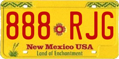 NM license plate 888RJG