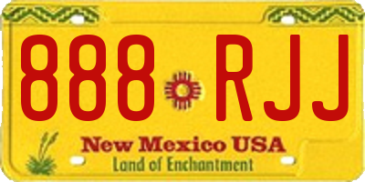 NM license plate 888RJJ