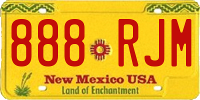 NM license plate 888RJM