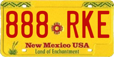 NM license plate 888RKE