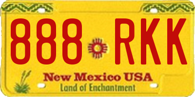 NM license plate 888RKK