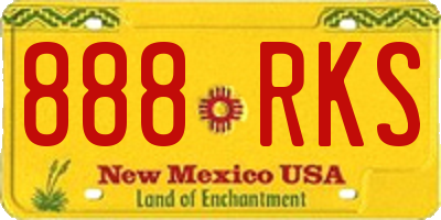 NM license plate 888RKS