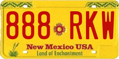 NM license plate 888RKW