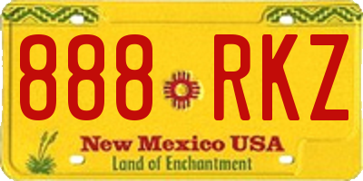 NM license plate 888RKZ