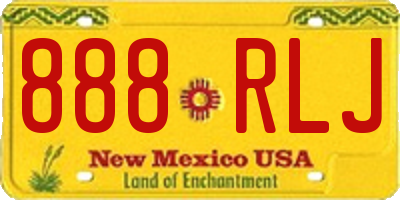NM license plate 888RLJ