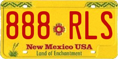 NM license plate 888RLS