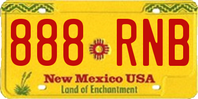 NM license plate 888RNB