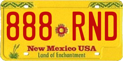 NM license plate 888RND