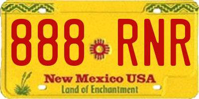NM license plate 888RNR