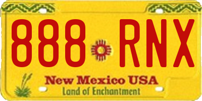 NM license plate 888RNX
