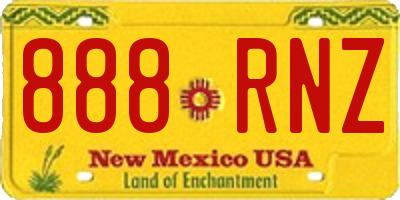 NM license plate 888RNZ