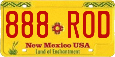 NM license plate 888ROD