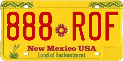 NM license plate 888ROF
