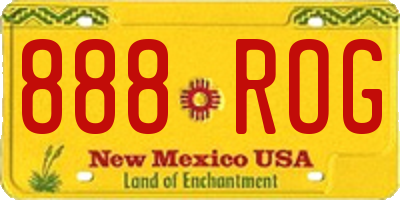 NM license plate 888ROG