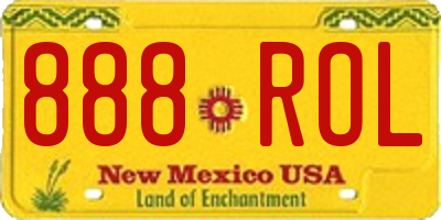 NM license plate 888ROL