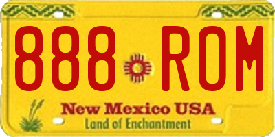 NM license plate 888ROM