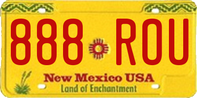 NM license plate 888ROU