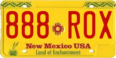 NM license plate 888ROX